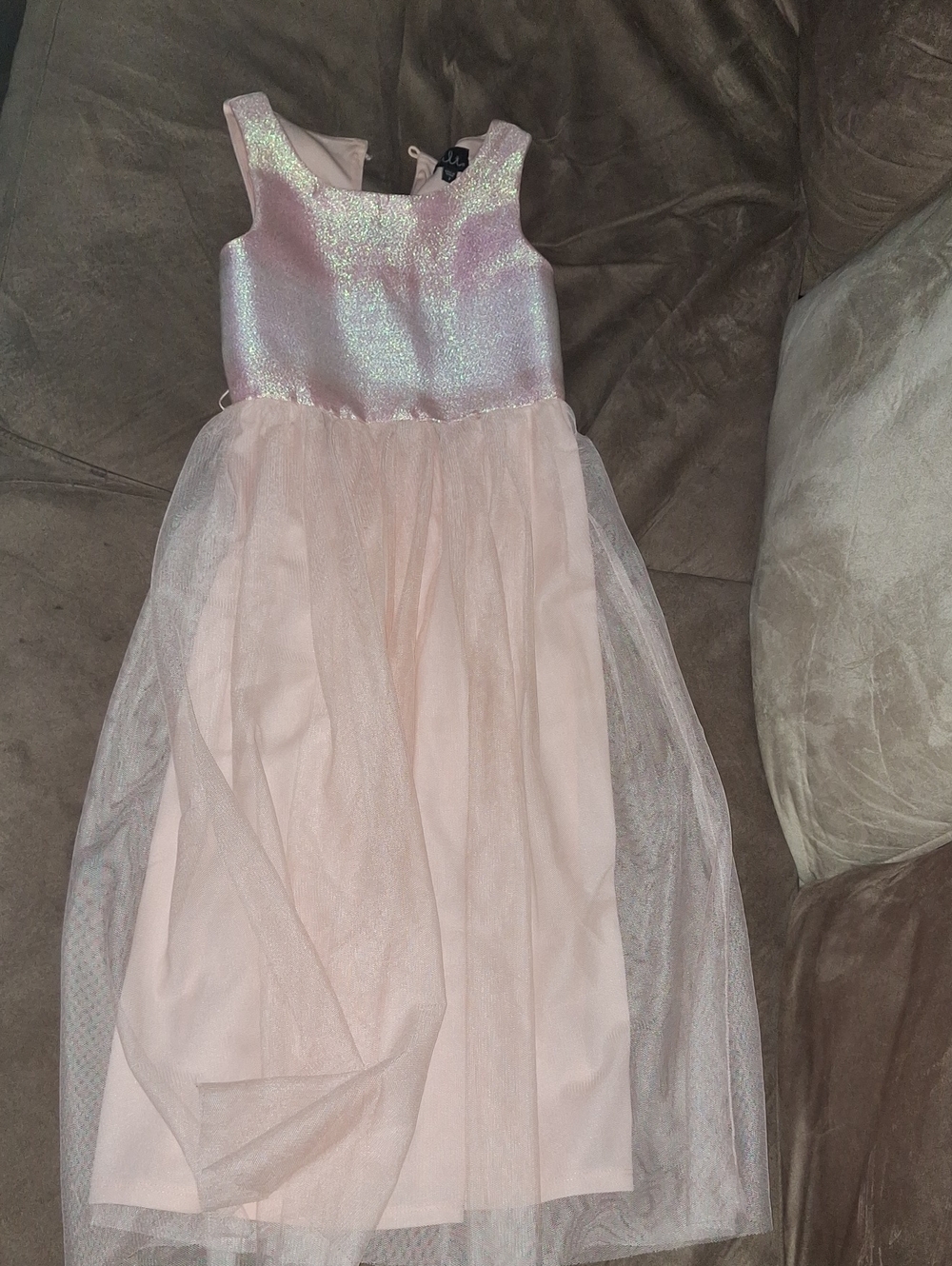 lilt Pink Shimmer Tulle Formal Dress